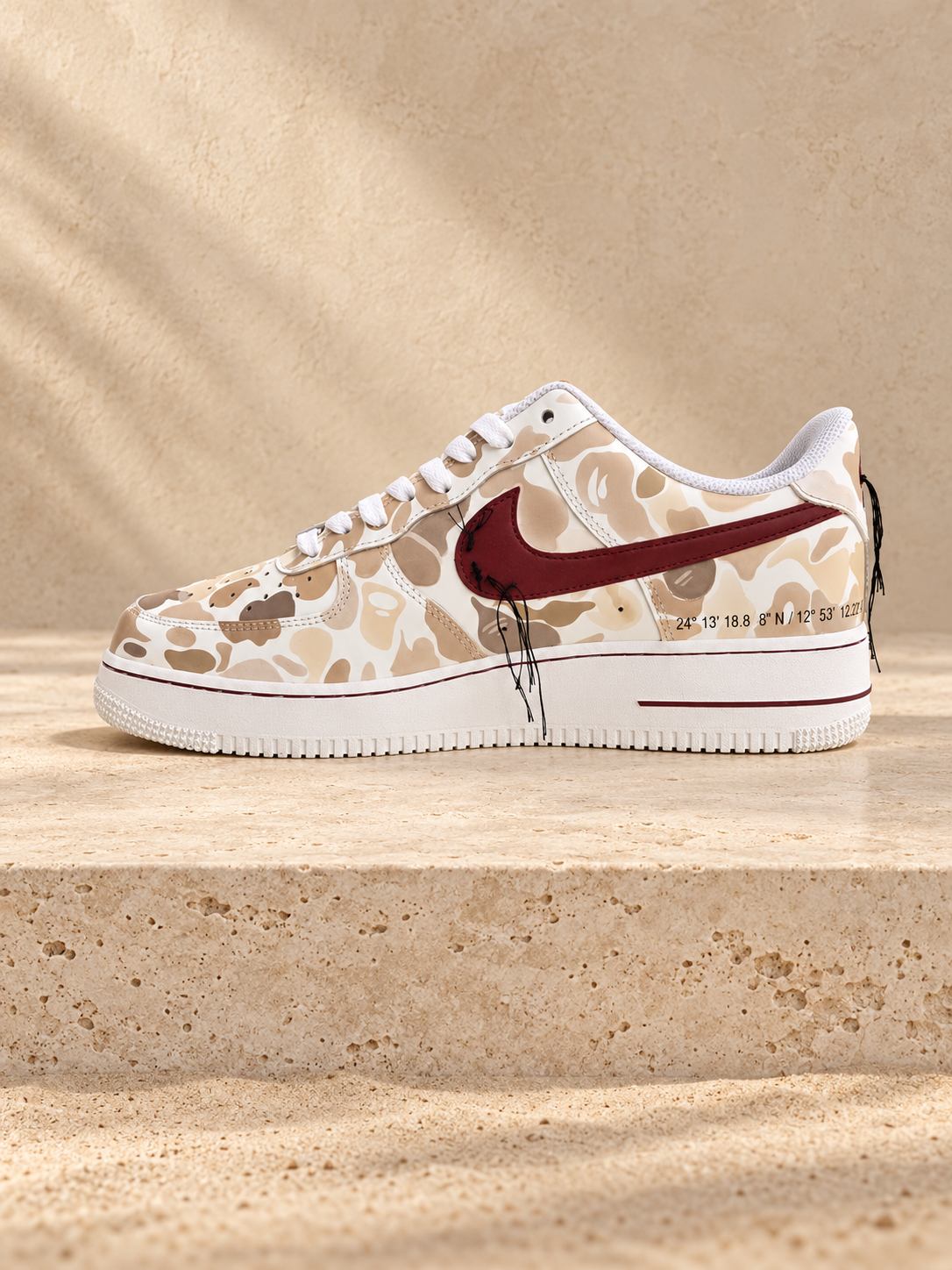 Nike Air Force 1 Desert Storm custom – profil extérieur