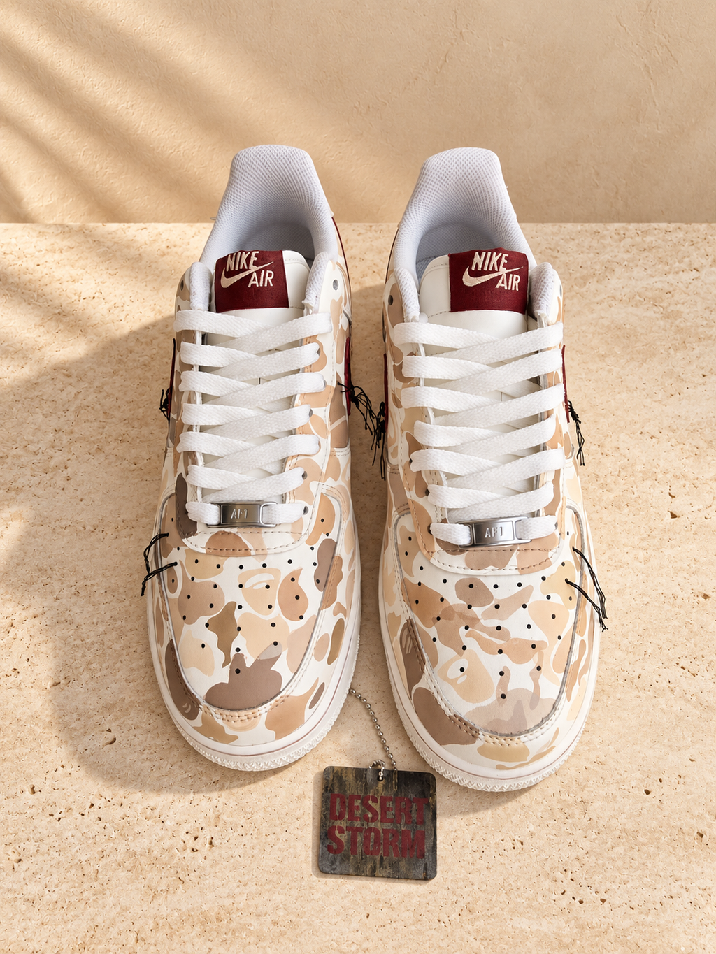 Nike Air Force 1 Desert Storm custom – vue du dessus