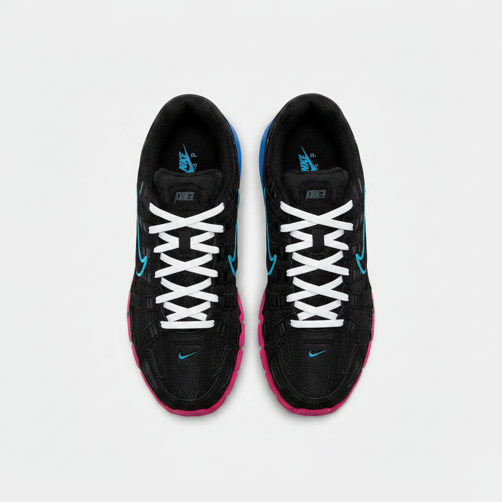 Nike Air P6000 Cyber Punk - Rose & Bleu – vue 5, création Sneakers Landers