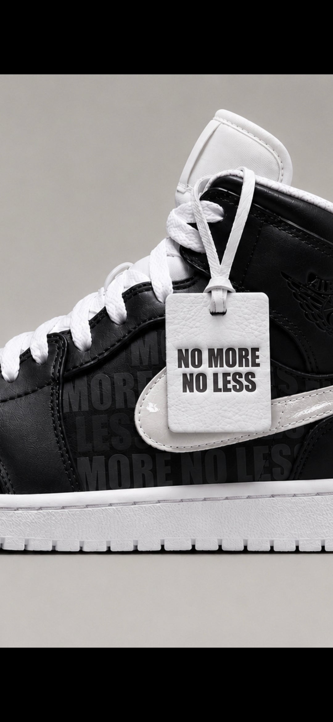 Nike Jordan 1 Mid No More No Less – Noir & Blanc – vue 4, création Sneakers Landers