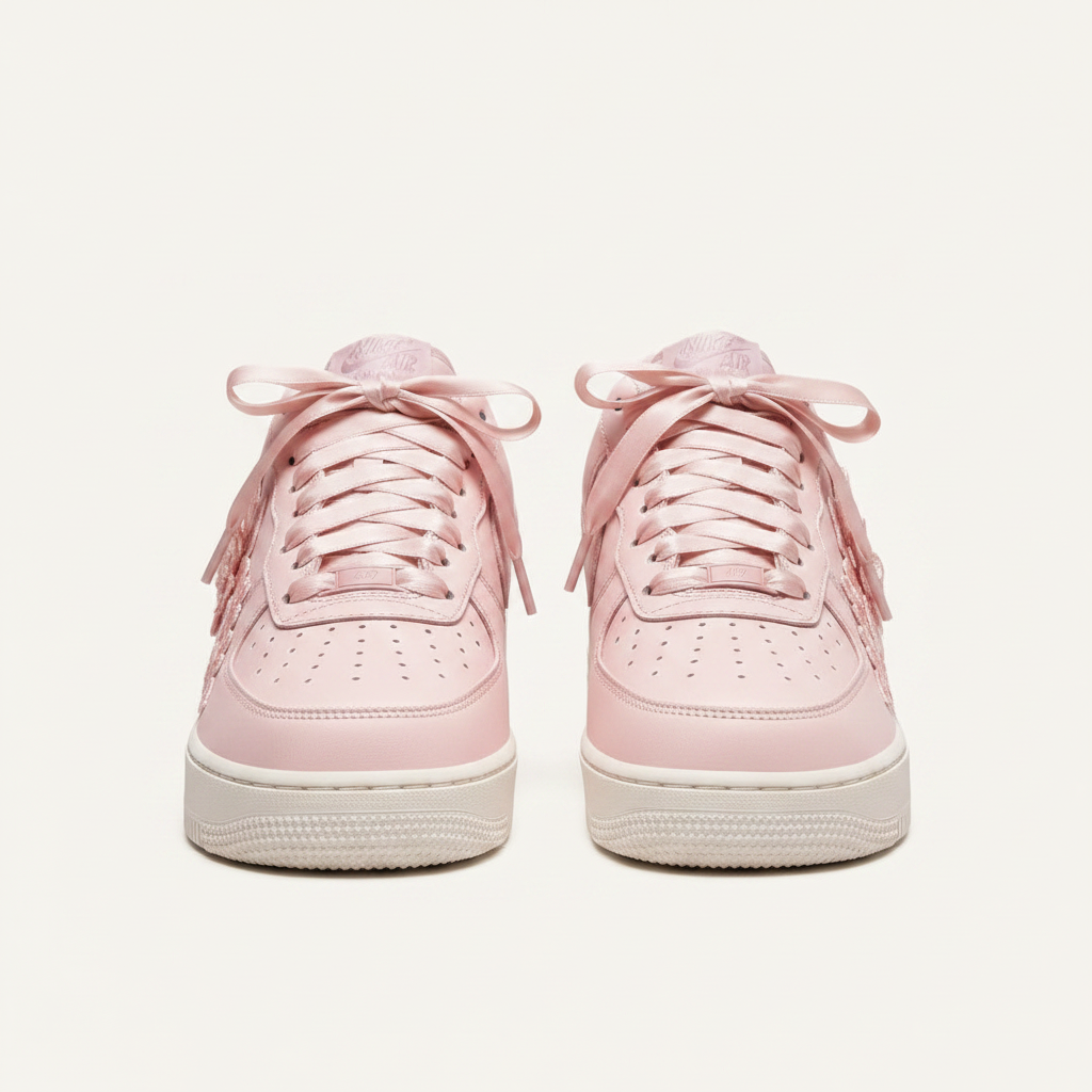 Nike Air Force 1 Wedding Force One – Rose Poudré & Blanc – vue 4, création Sneakers Landers