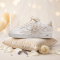 Nike Air Force 1 Wedding Force One Champagne – Blanc & Champagne – vue 1, création Sneakers Landers