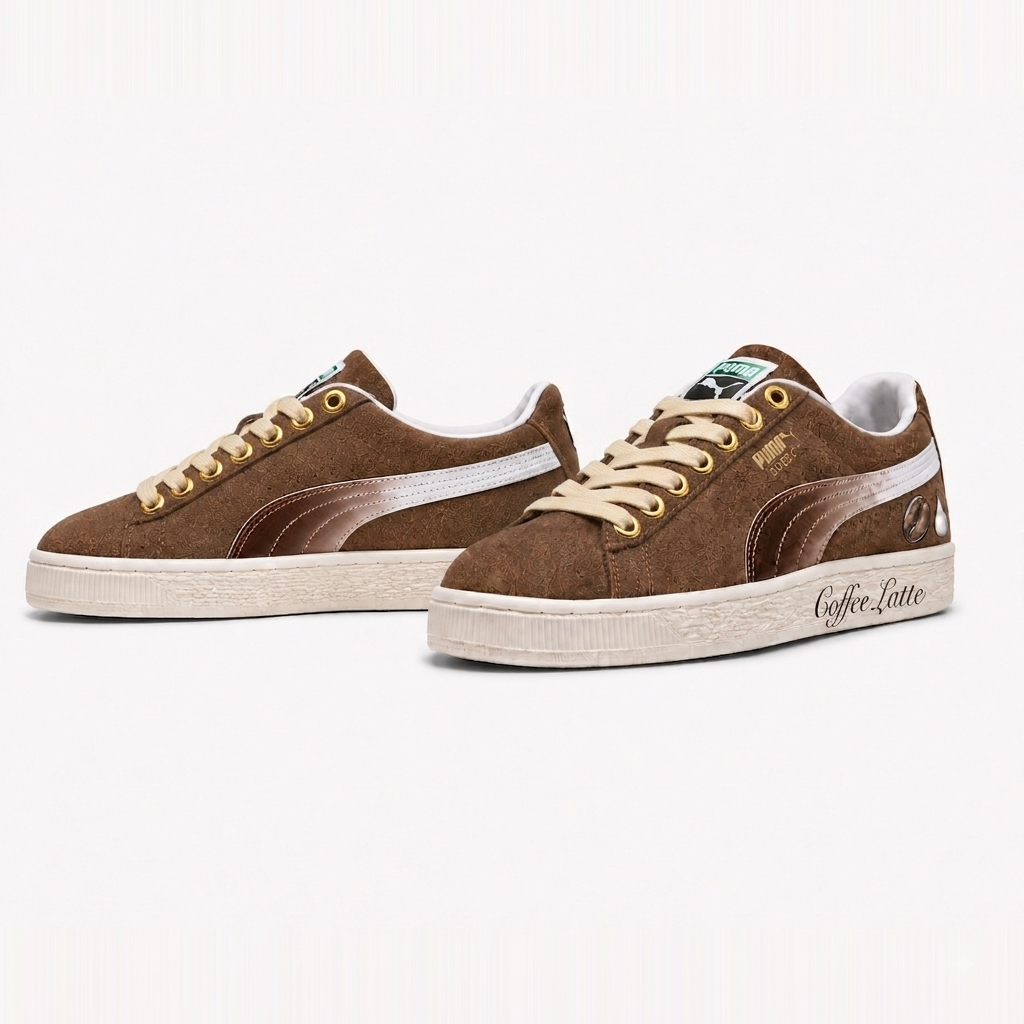 Puma Suede Coffee Latte – Marron & Crème – vue 3, création Sneakers Landers