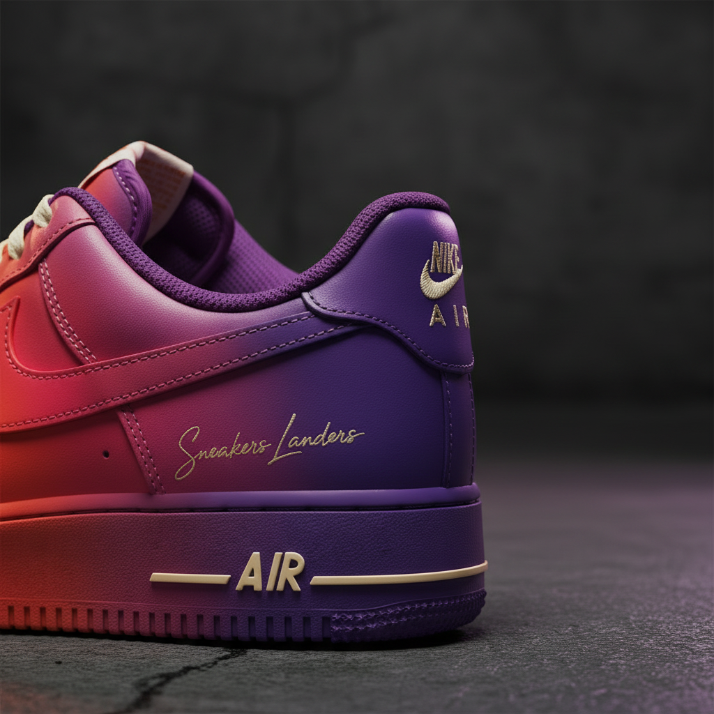 Nike Air Force 1 Solar Dusk – Orange & Corail – vue 5, création Sneakers Landers
