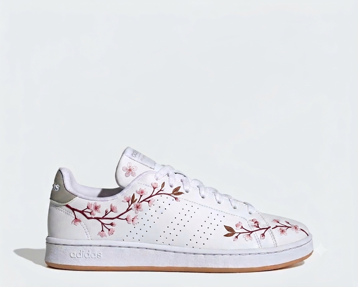Adidas Court Édition Hanami – Rose & Blanc – vue 1, création Sneakers Landers