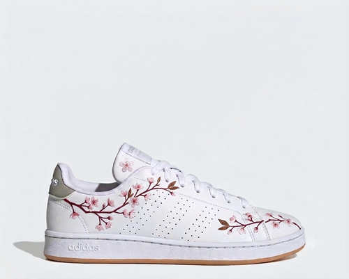 Adidas Court Édition Hanami – Rose & Blanc – vue 1, création Sneakers Landers