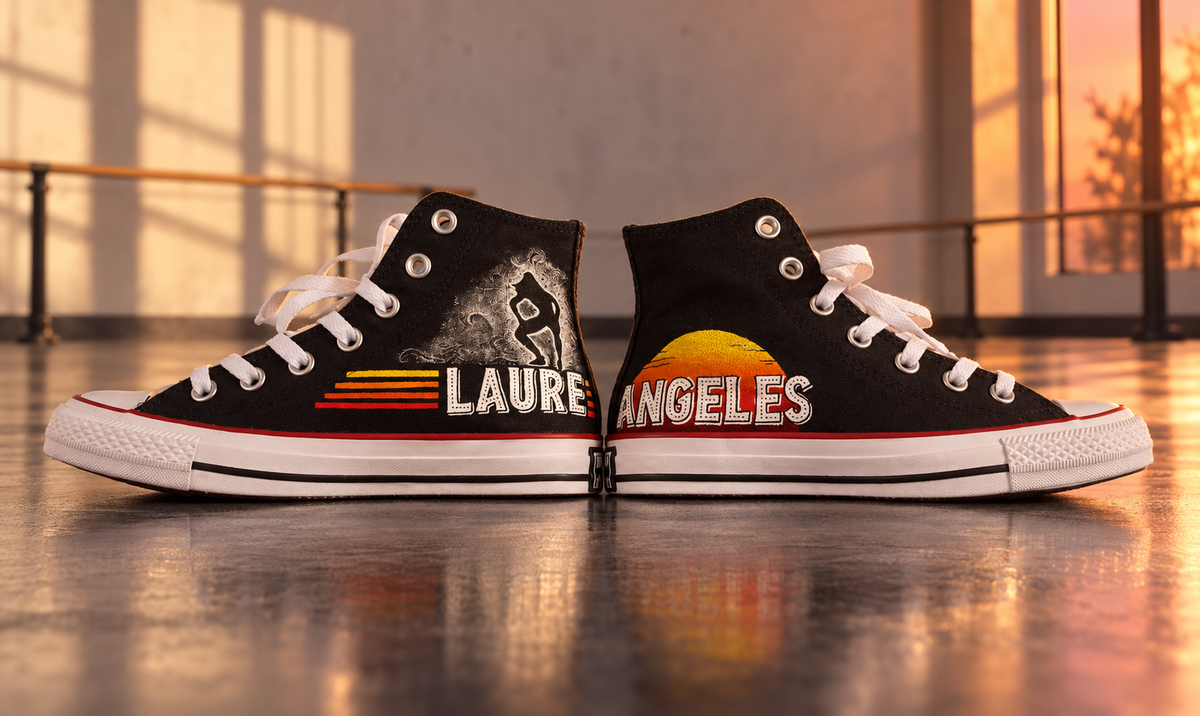 Converse personnalisées pour une danseuse hip-hop franco-américaine